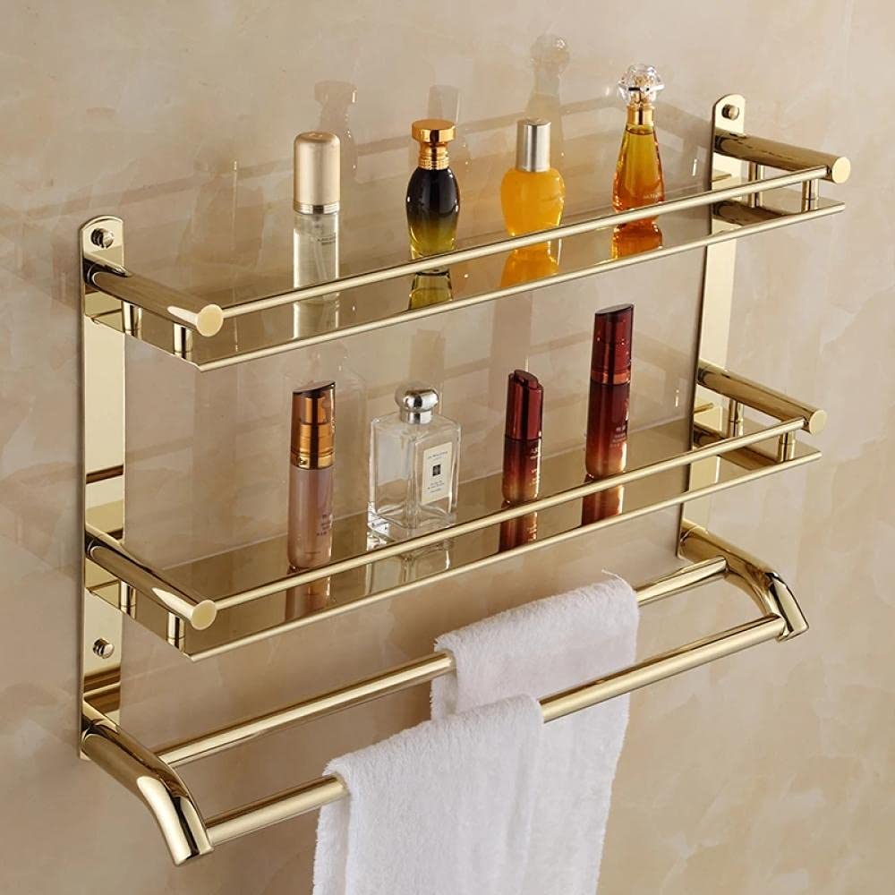 Badkamer Muur Handdoek Opbergrek Plank Douche Rek Handdoek, Hoek Eenvoudig Roestvrij Staal Badkamer Handdoek Rek, Wandmontage Gezicht Handdoekhouder Goud, Zilver Douche Opberg Plan
