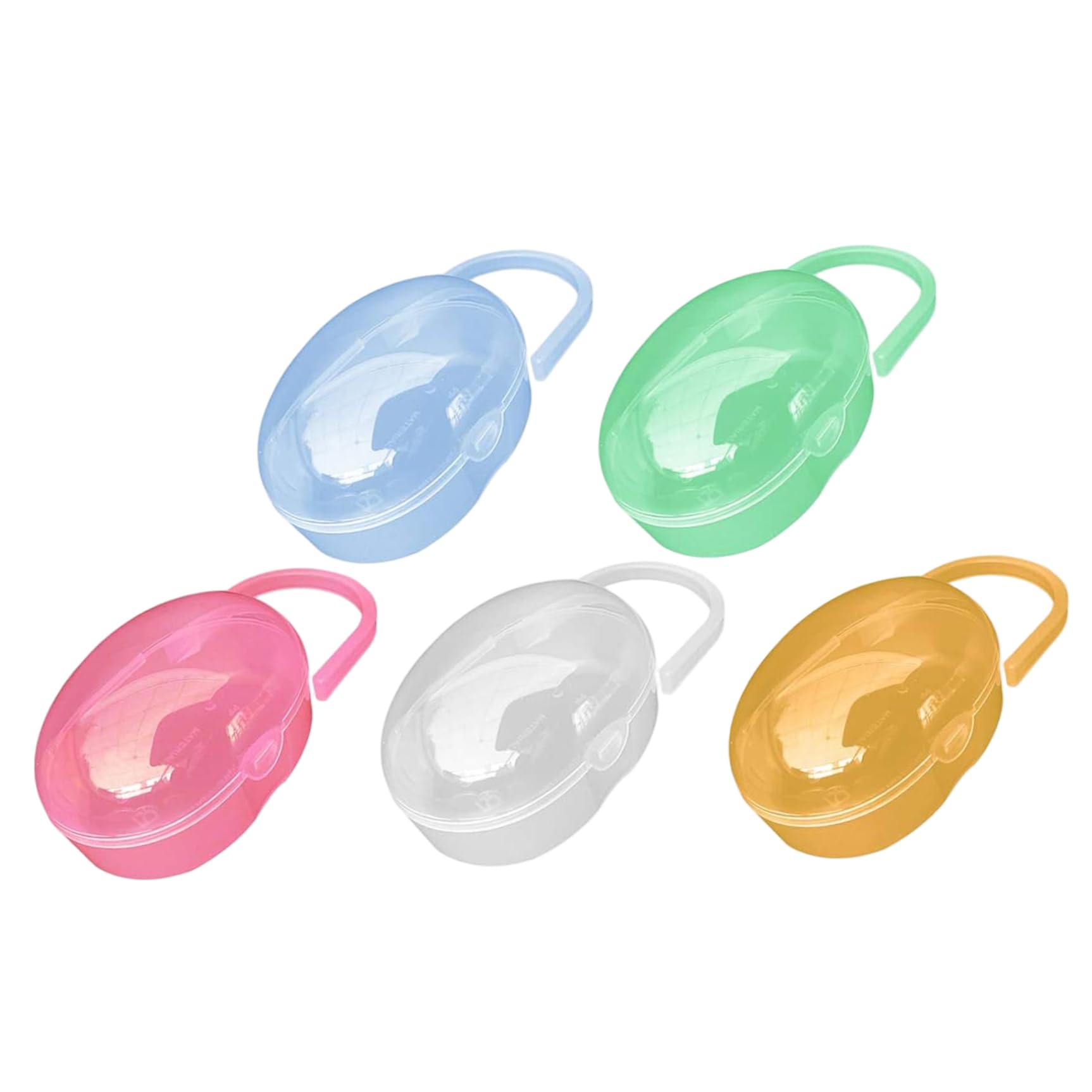 Pacifier Case, 5Pcs Pacifier Case BPA Free Dustproof Portable Holder with Handle Lightweight Dummy Box for Diaper Bag Home Travel Outdoor