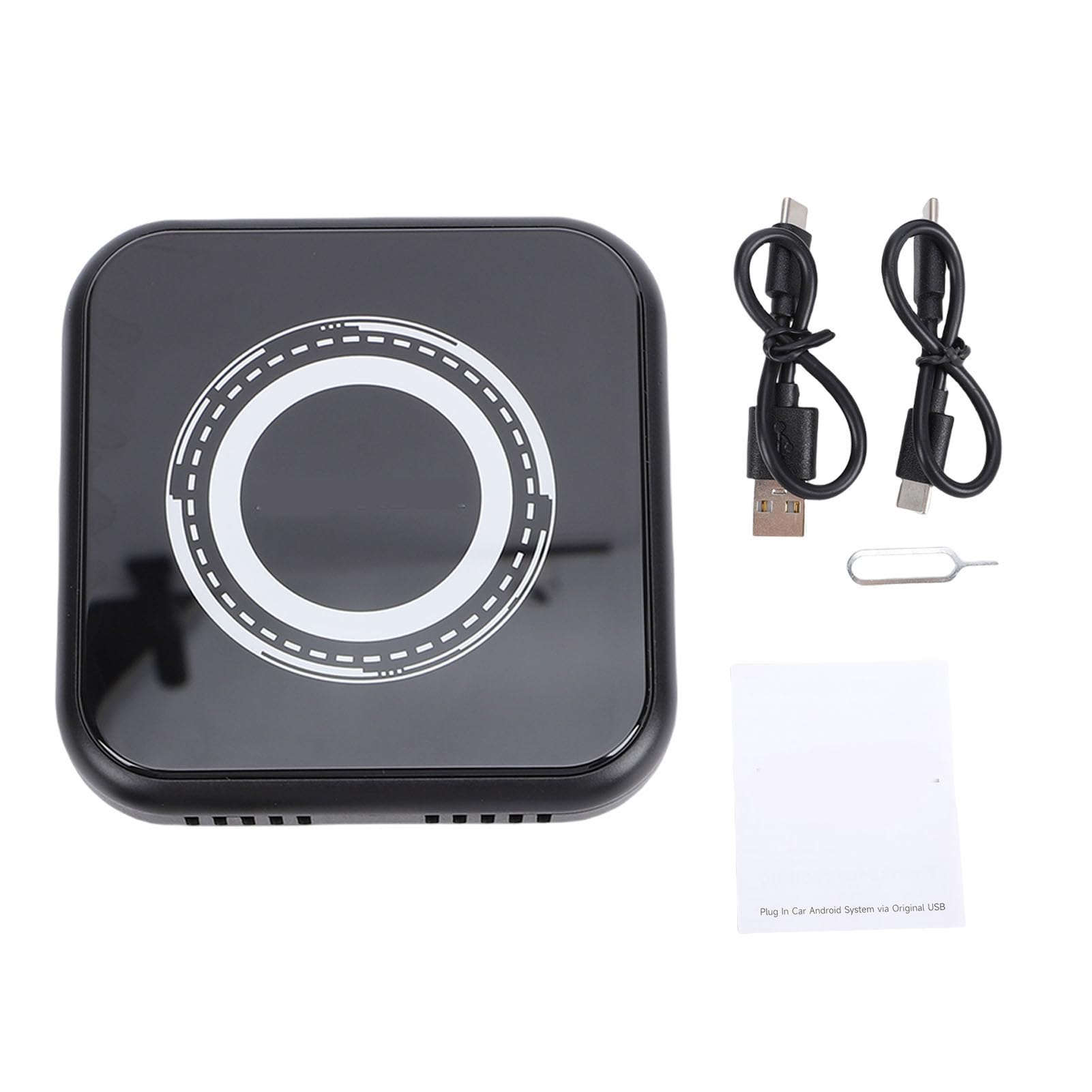 Jiawu Bezprzewodowy Zasilacz Samochodowy do Bluetooth i Wi-Fi z obsługą 4G LTE dla urządzeń z Systemem Auto i IOS Kompaktowa Konstrukcja 80x80x14mm (4 GB + 64 GB)