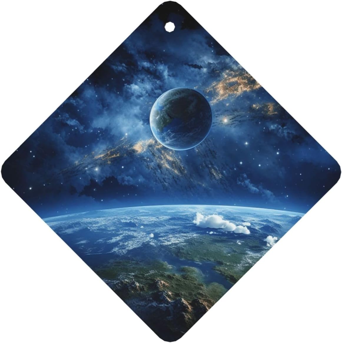 Car Air Fresheners Cards Set of 4 Pieces,Earth and space Mirror Pendant Hanging Scented Cards for Wardrobe Bathroom Long-Lasting Auto Aromatherapy Tablets Gifts Car Rearview