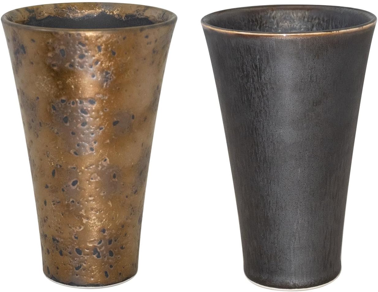 Marusan Kondo 06742 Cup, Beer Cup, Large Sake Bottle, Pair, Present, Gift, Golden and Silver Color, Mashimi Kiln