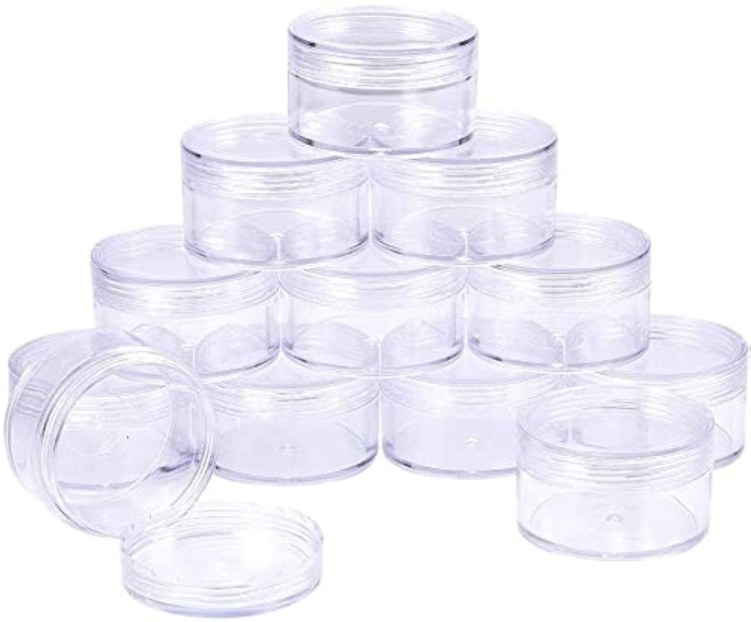 hunky dory 12pcs 50grams Unbreakable Plastic Transparent with Clear Cap Cosmetics Shan Container for Creams,Lip Balm, Body Butter, Essential oil, Costemic, Makeup Use-picture-44