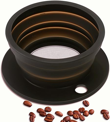 Miniatura 9 de Hervidor eléctrico de viaje pequeño, hervidor eléctrico Collpasible, hervidor de té portátil + gotero plegable sin papel para verter sobre café,