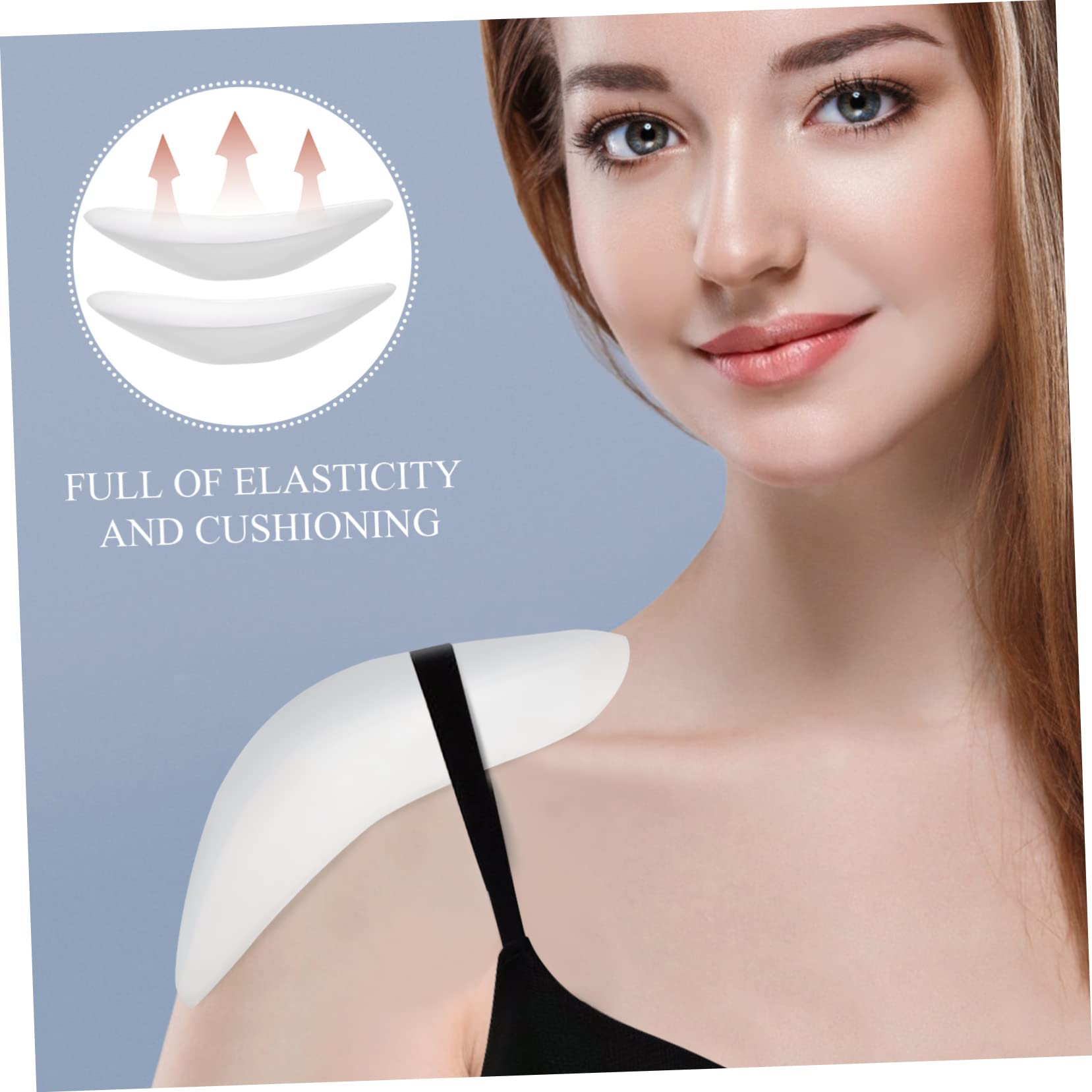 FOMIYES Cushioned Shoulder Pads for Women Elastic Silicone Pads Self-adhesive Back for T-shirts and Dresses