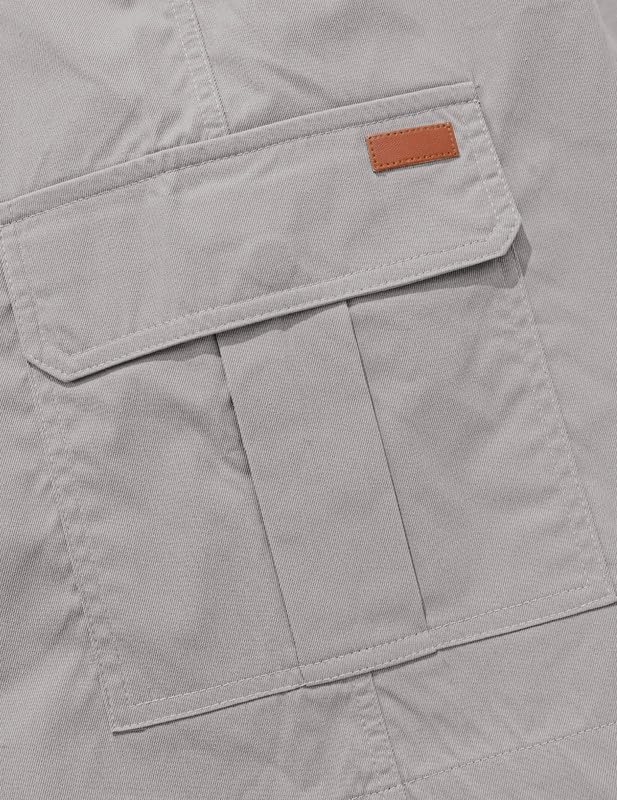 Mens Cargo Shorts Drawstring 9 inch Casual Elastic Waistband Summer with Pockets - Image 8