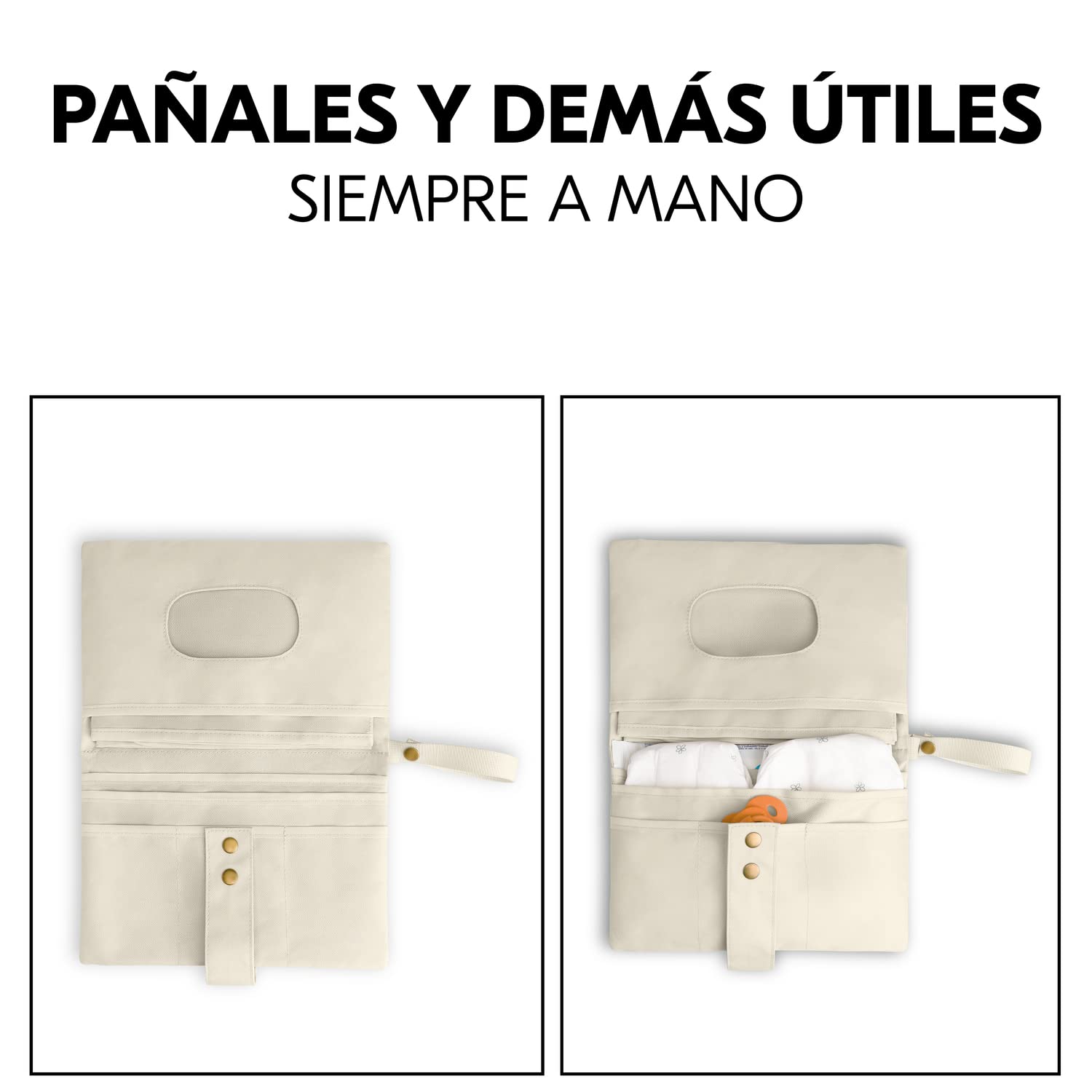 Hauck Cambiador Bebe Portátil, Pañalera Con Asa Para Cochecito, Bolso Lavable de Fibras