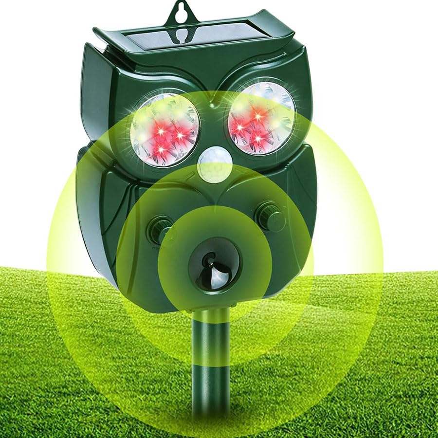 YZYOE Outdoor Solar Powered Animal Repeller,Waterproof Motion Detection LED Flash Light Ultrasonic Infrared Drive Away Animals and Beast Equipment - Image 4