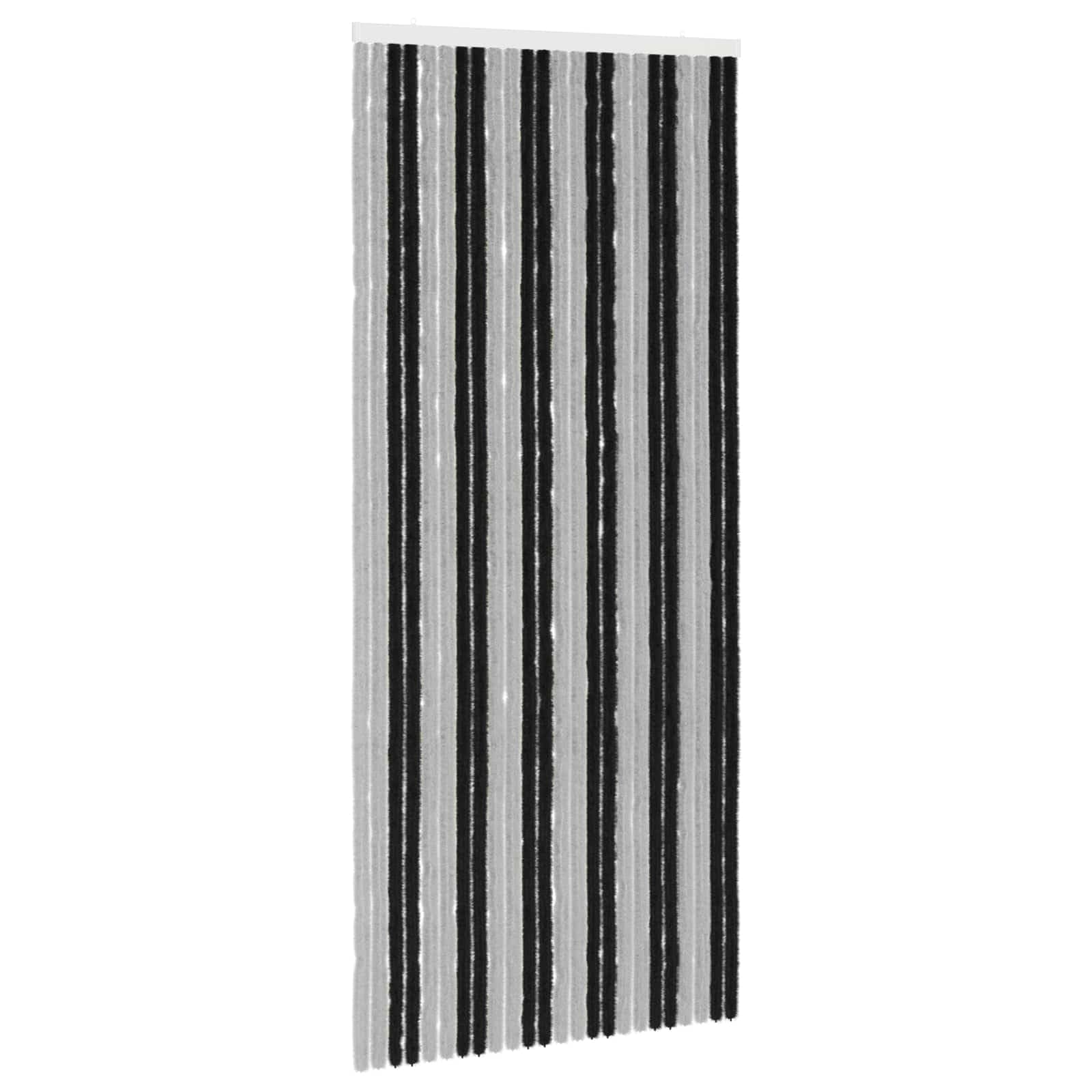 vidaXL Insect Curtain Chenille Grey and Black 100 x 230 cm 100% PP — image 1