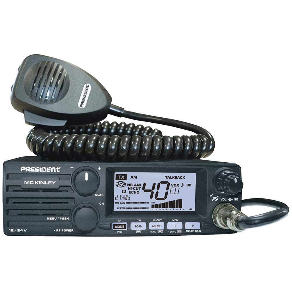 Radioaficionado Presidente MC Kinley ASC Am FM LSB, USB, SSB 40CH ANL NB Hi-Cut 12 / 24V
