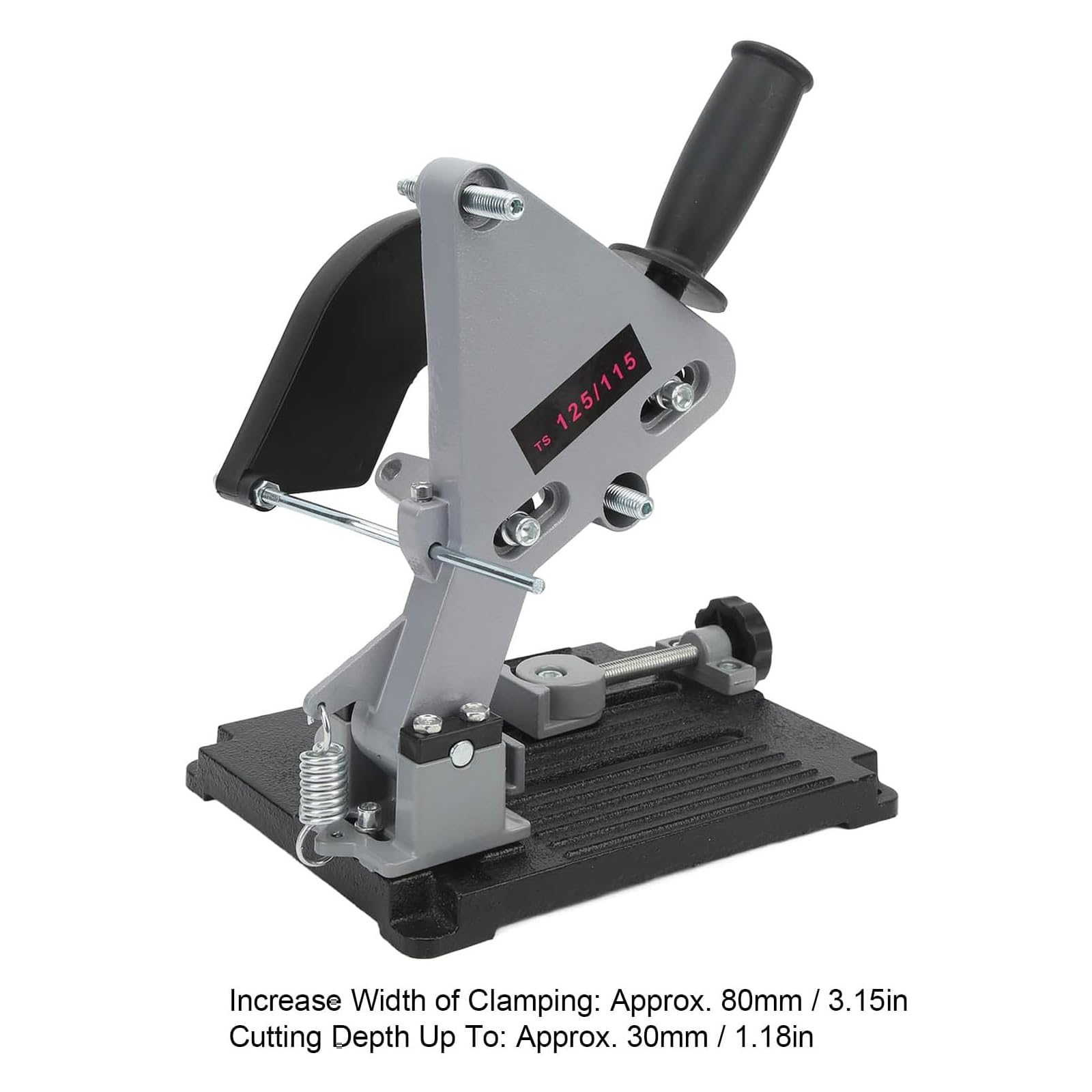 Supporto per smerigliatrice angolare, Staffa di Supporto per smerigliatrice angolare con Telaio in Lega di Alluminio e Base in ghisa, Compatibile con smerigliatrici angolari da 100-125 mm