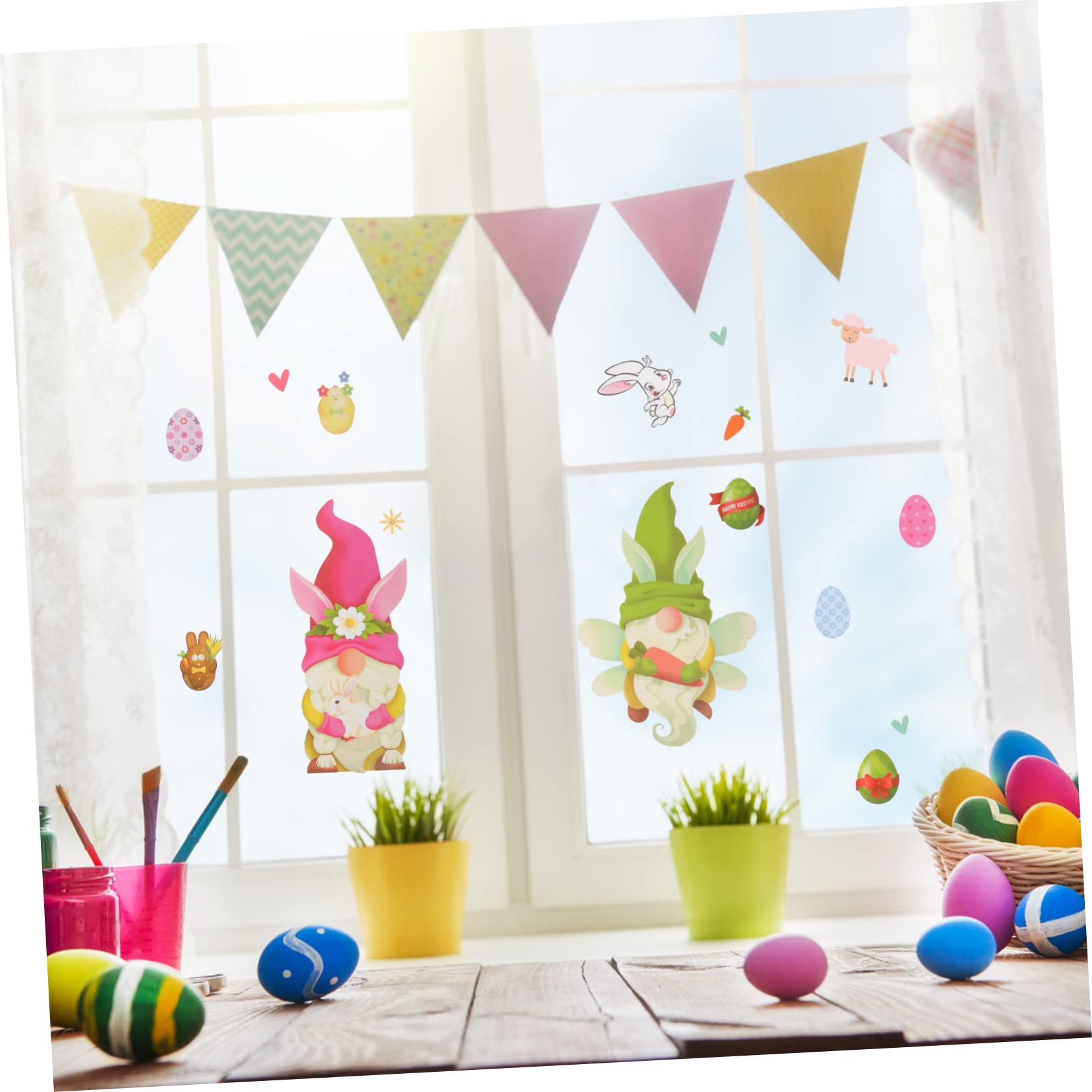 MAGICLULU 5 Juegos Ventana De Pascua Pegatinas Vidrios Polarizados Decoraciones Calcomanías Puerta Película De La Ventana De Navidad Persianas De Polivinilo 9 Hojas * 5