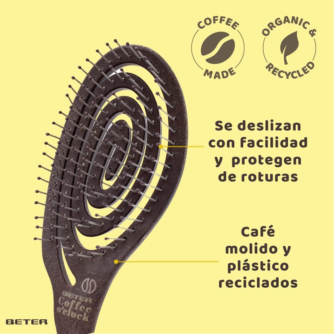 BETER - Coffee O'Clock szczotka do rozczesywania włosów i zestaw do masażu skóry głowy - niezbędne akcesoria do pielęgnacji włosów dla gładkich i relaksujących włosów. Szczotka do włosów - masażer