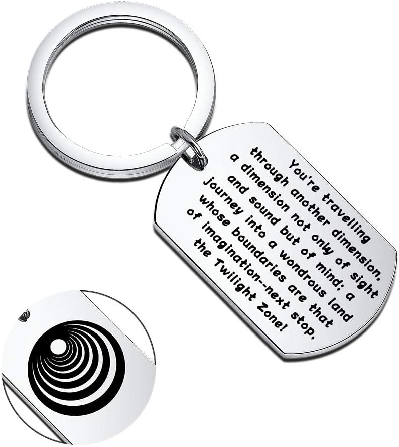 FUNYSO Twilight Zone TV Show Inspired Gifts Funny TV Show Gifts Twilight Zone Keychain Twilight Zone Quote Keychain (the twilight zone UK)