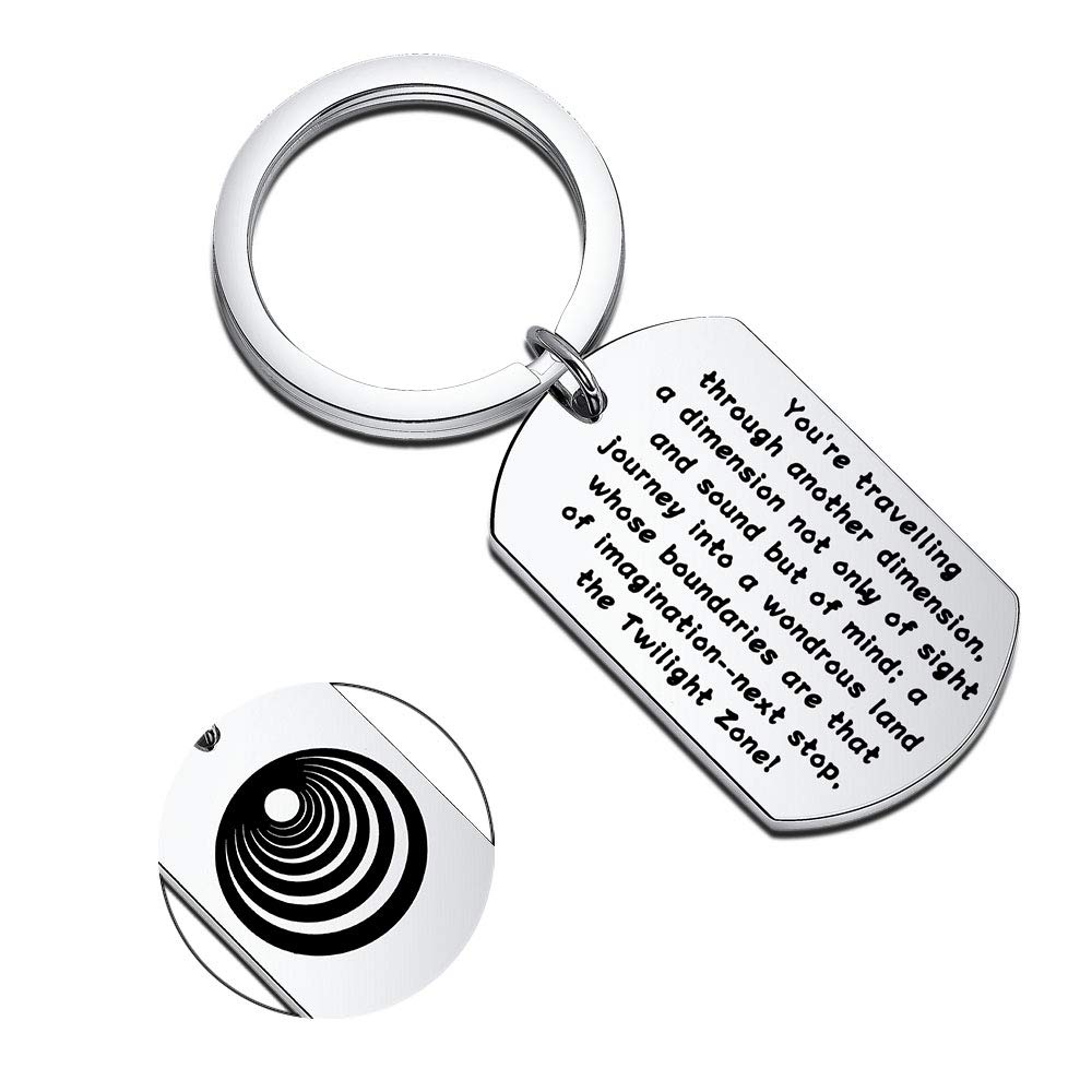 FUNYSO Twilight Zone TV Show Inspired Gifts Funny TV Show Gifts Twilight Zone Keychain Twilight Zone Quote Keychain (the twilight zone UK)