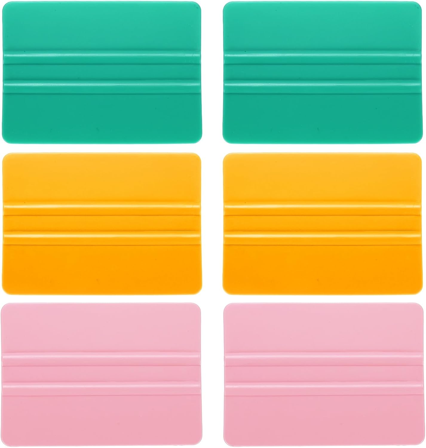 Vinyl Wrap Squeegees 4" Car Window Tint Tools Pink/Cyan/Yellow 6pcs