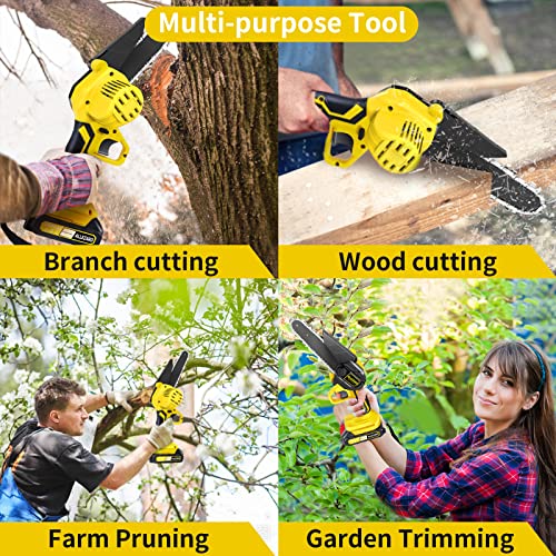 Mini Kettensäge 6 Zoll Akku Kettensäge Elektrisch, Kettensäge Akku, Mini Kettensäge mit Akku und Ladegerät, Einhand… – Bild 6