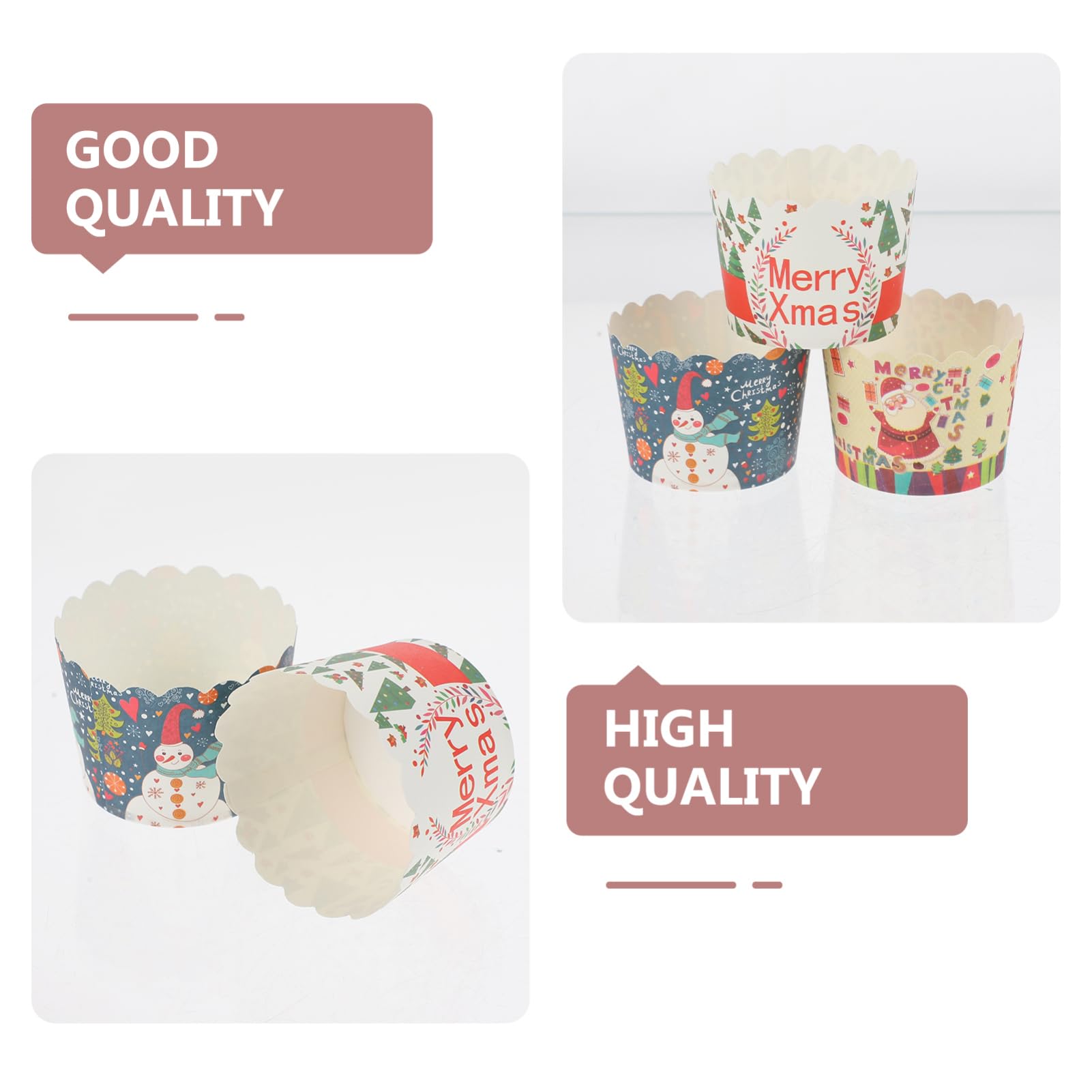 Garneck 3 Set Tazze Di Torta Di Natale Fodera Per Cupcake Pirottini Riutilizzabili Per Cupcake Stencil Natalizi Per Torte Cake Topper Tazza Da Forno Fai Da Te Coppa Per Torte 150 Pezzi * 3