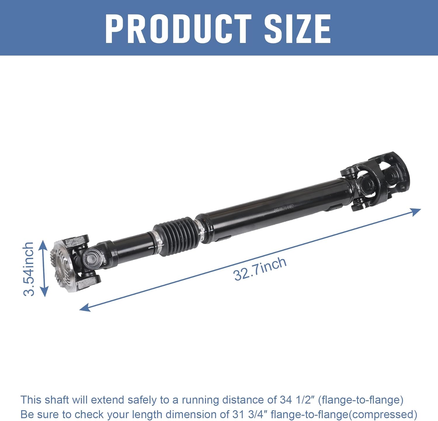 Front Drive Shaft Prop Assembly 52123326AB Replacement For Dodge Ram 3500 2500 Diesel 2003-2013 Auto Trans 4WD Replaces 938-163, 52123112AA, 68057601AA, 65-9540, 52105934AD, 52105934AE, 52105934AF