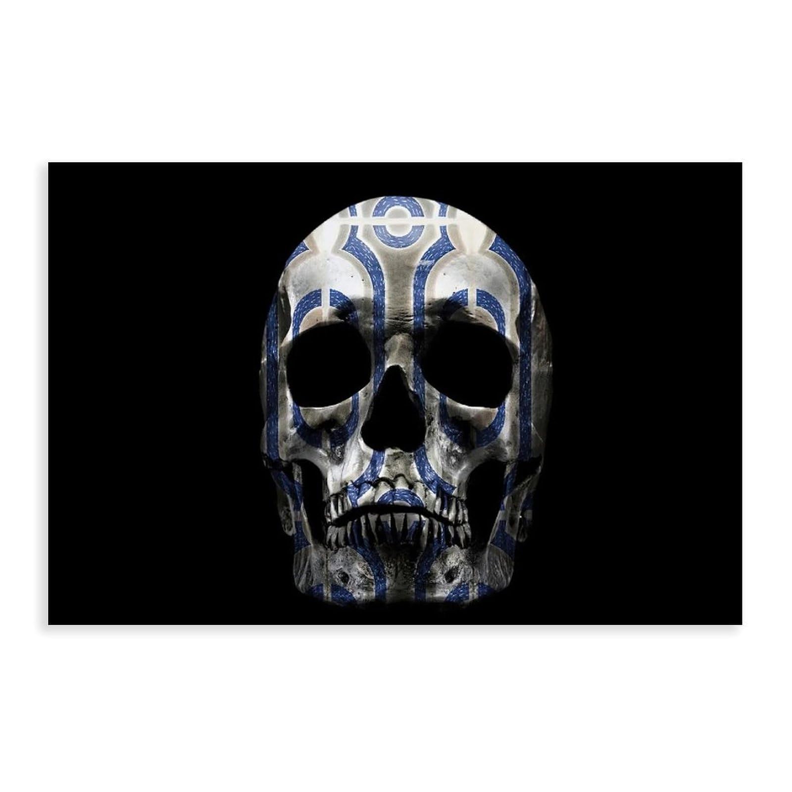 Bareronor Human Skull Poster Canvas Poster Bedroom Decor Landscape Office Room Decor Gift 16" L X 24" W