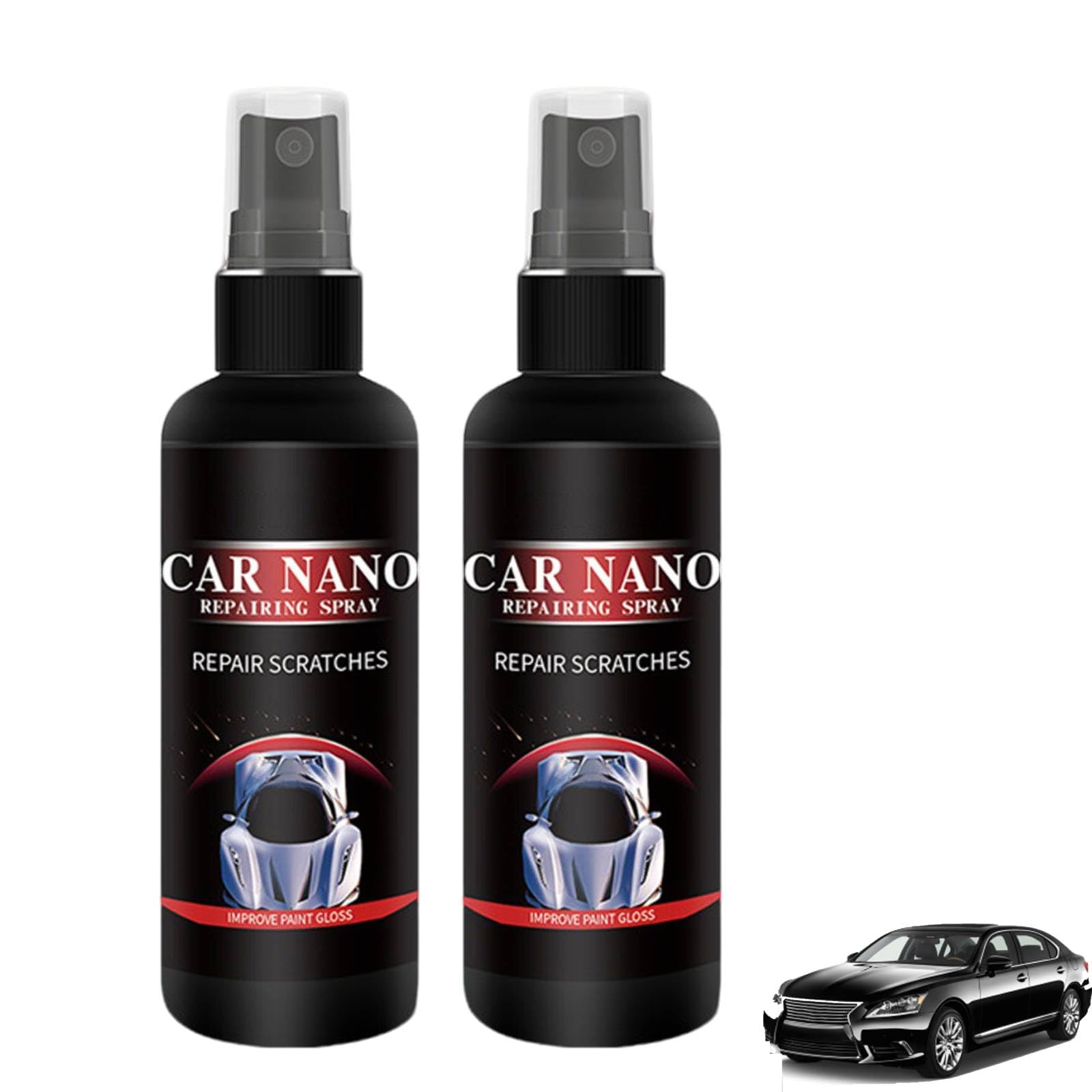 Nurafix Auto Spray Kratzer Entfernen,Quick Effect Coating Agent,Kratzer Entferner Auto Beschichtungs Sprays für Glanz und Schutz,Scratch Remover Auto, Autolack-Reparatur für Fahrzeuge,50ml (2pc)