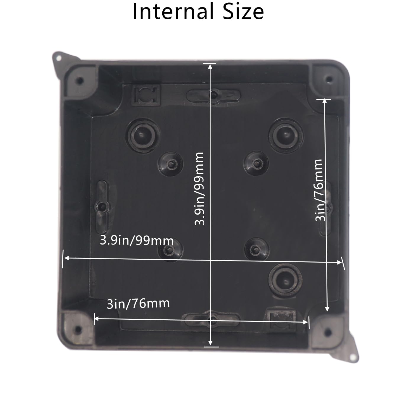 Junction Box, Reserved Holes Electrical Boxes Waterproof IP65 ABS Plastic Electrical Power Cord Enclosure Project Box Black 3.9 x 3.9 x 2.8 inch(100x100x70mm)