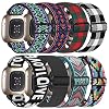 8 Pack Elastic Bands Compatible with Fitbit Versa 3 & Fitbit Versa 4 & Fitbit Sense & Fitbit Sense 2, Adjustable Nylon Sport Strethy Wristband for Fitbit Versa 3 / Versa 4 Smartwatch Women Men