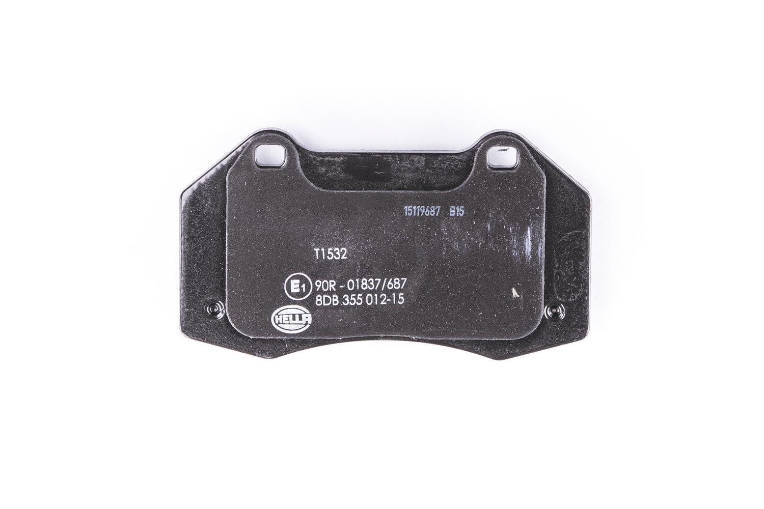 HELLA PAGID 8DB 355 012-151 Zestaw klocków hamulcowych - T1532 - Grubość: 15.3[mm] - System hamulcowy: Brembo - nieprzygotowany dla wskaźnika zużycia - dla m. in. RENAULT
