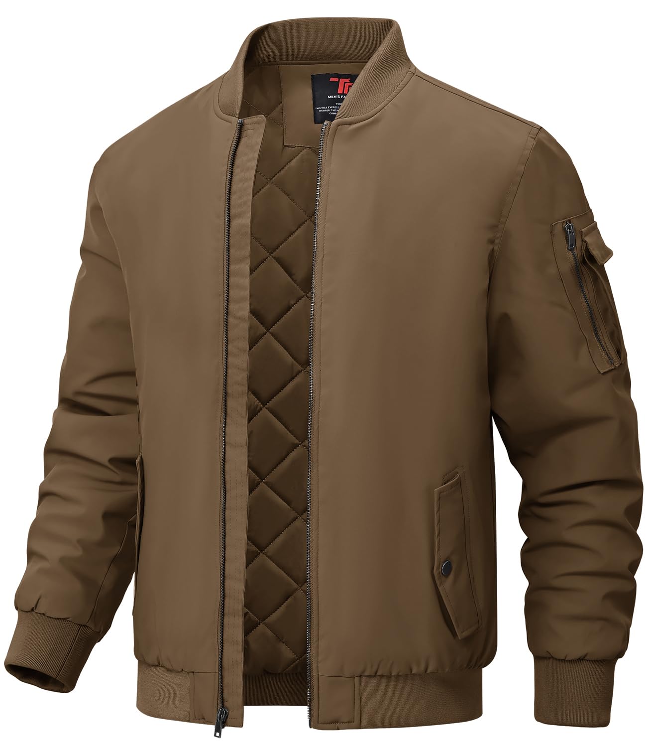 BGOWATU Men's Quilted Bomber Jacket
