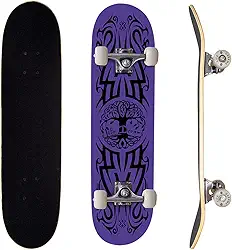 Skate Street Completo Montado Semi Profissional PRO-1 Maple Roxo Maori 100KG Life Dreams