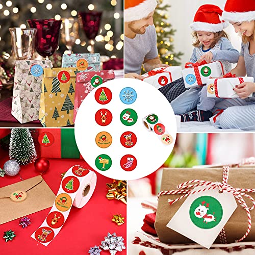 YYDSXK Sacs Cadeaux De Noël Lot 16, DIY Kraft Papier Traiter avec Mots Clés et Autocollants, Boîtes Douces Noël, Assortiment Biscuits pour Fête Décoration, rouge, small - Image 6