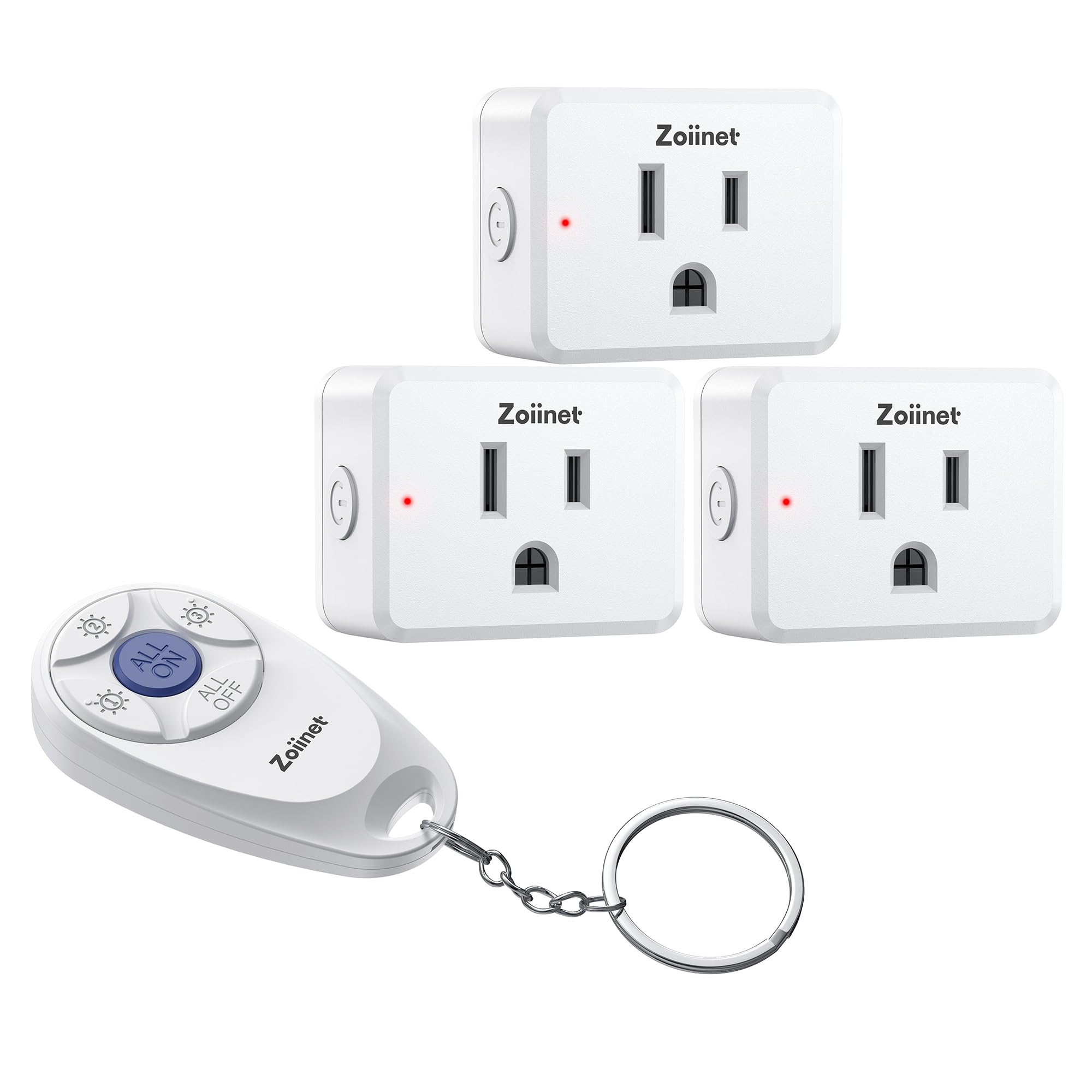Mini-3-fach-Fernbedienung, Steckdosenschalter, Mini-Schlüssel-Design, erweiterbare kabellose Lichtschalter, keine Verkabelung, kein WLAN, 91 m, 15 A/1500 W, für Haushaltsgeräte (3 Stück)