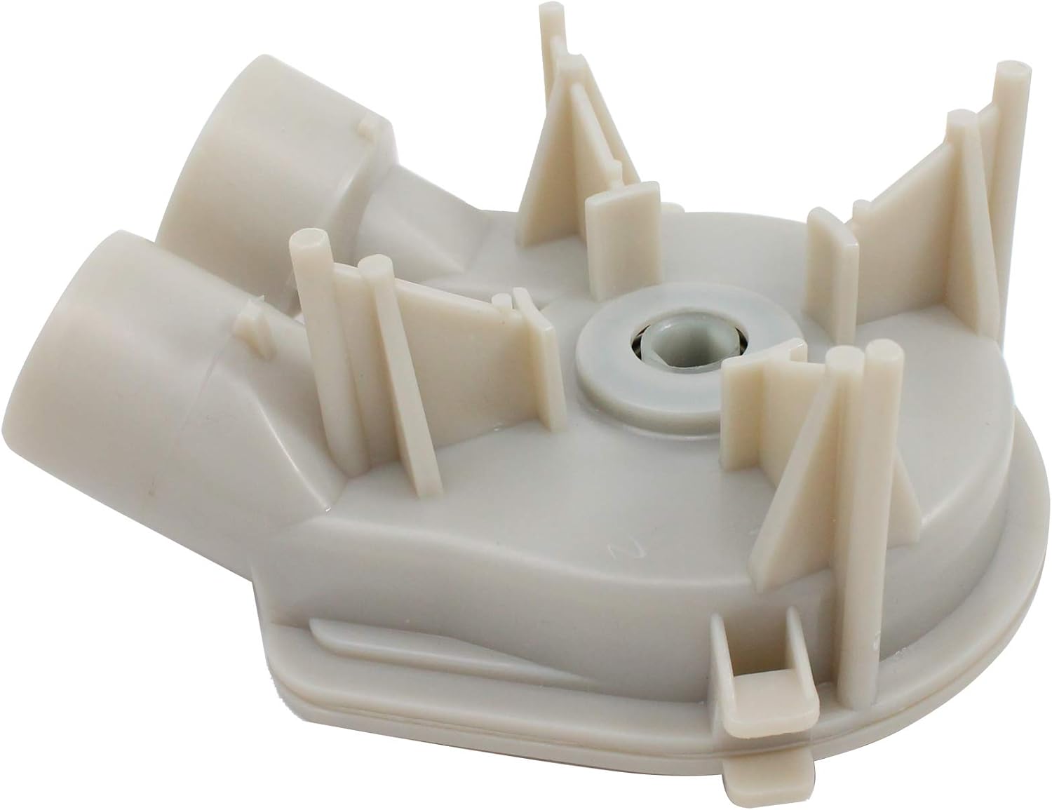 Side view of the UpStart Components 3363892 washing machine drain pump, showing mounting tabs and motor connection area.