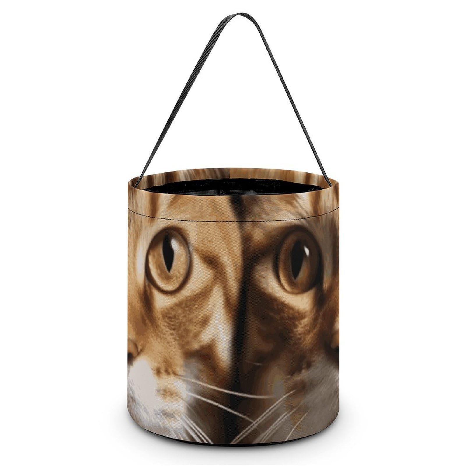 JTREHY Cats Candy Basket Hand-held Portable Candy Basket Collapsible Reusable Candys Bags Trick Or Treat Bags Party Festival Gift Bucket