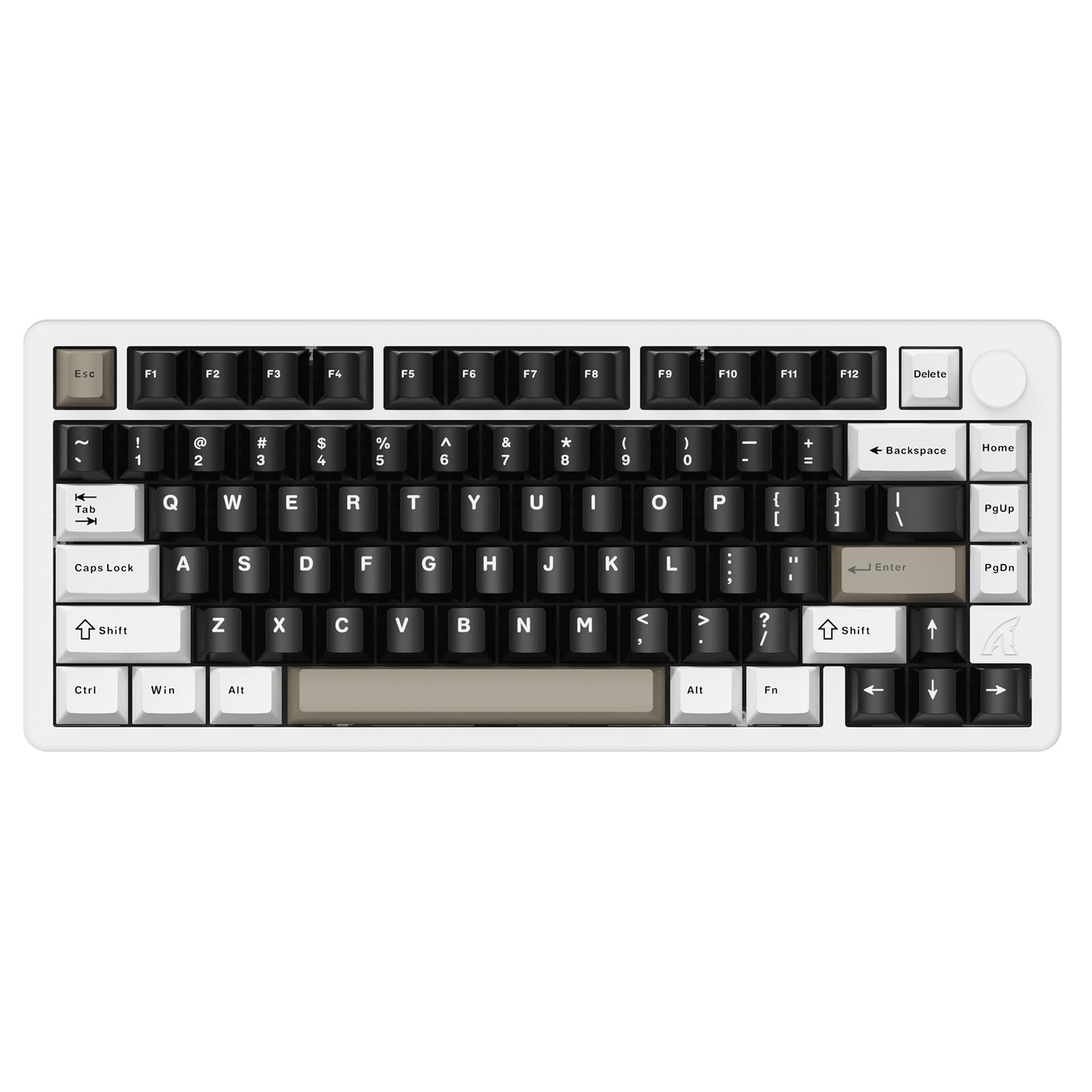ATTACK SHARK X86 Teclado Mecánico Inalámbrico, Teclado para Juegos 75% de Aluminio CNC, Teclado RGB con Intercambio En Caliente y Perilla, Teclado con Cable BT/2.4G/USB-C para Mac/Win - Blanco Leche