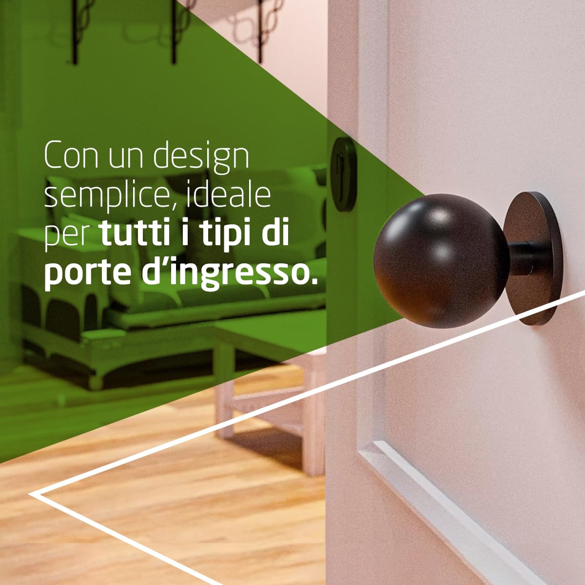 Amig - Pomello per porta | Realizzato in acciaio inossidabile | Maniglia: Ø70 mm | Nero | Resistente allo sfregamento, alla ruggine e alla corrosione