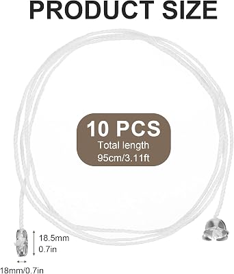10 Pack Pull String, Pull Cord Light Fixture with Connector