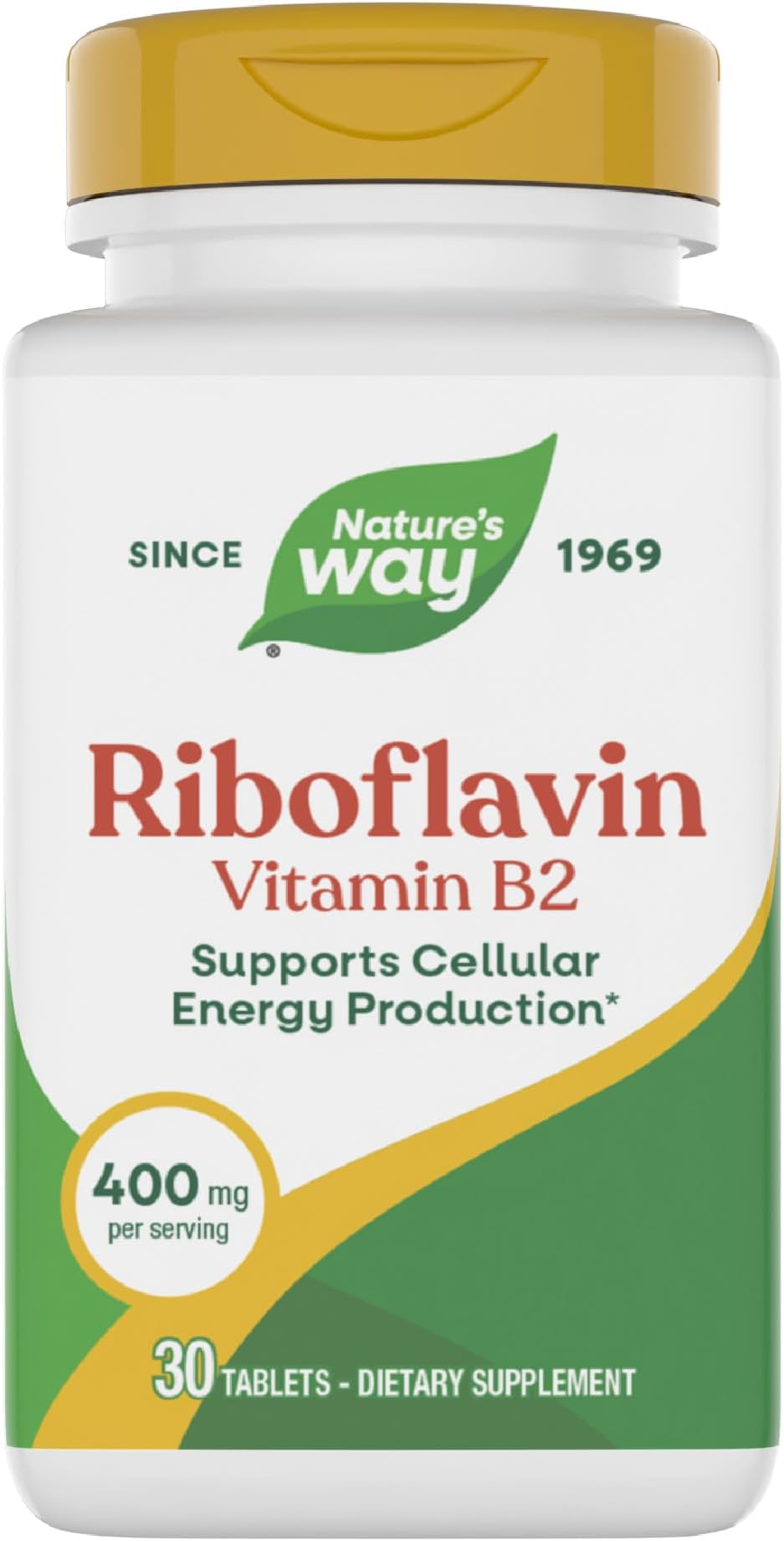 Riboflavin Vitamin B2, Supports Cellular Energy Production*, Vegan, 30 Tablets