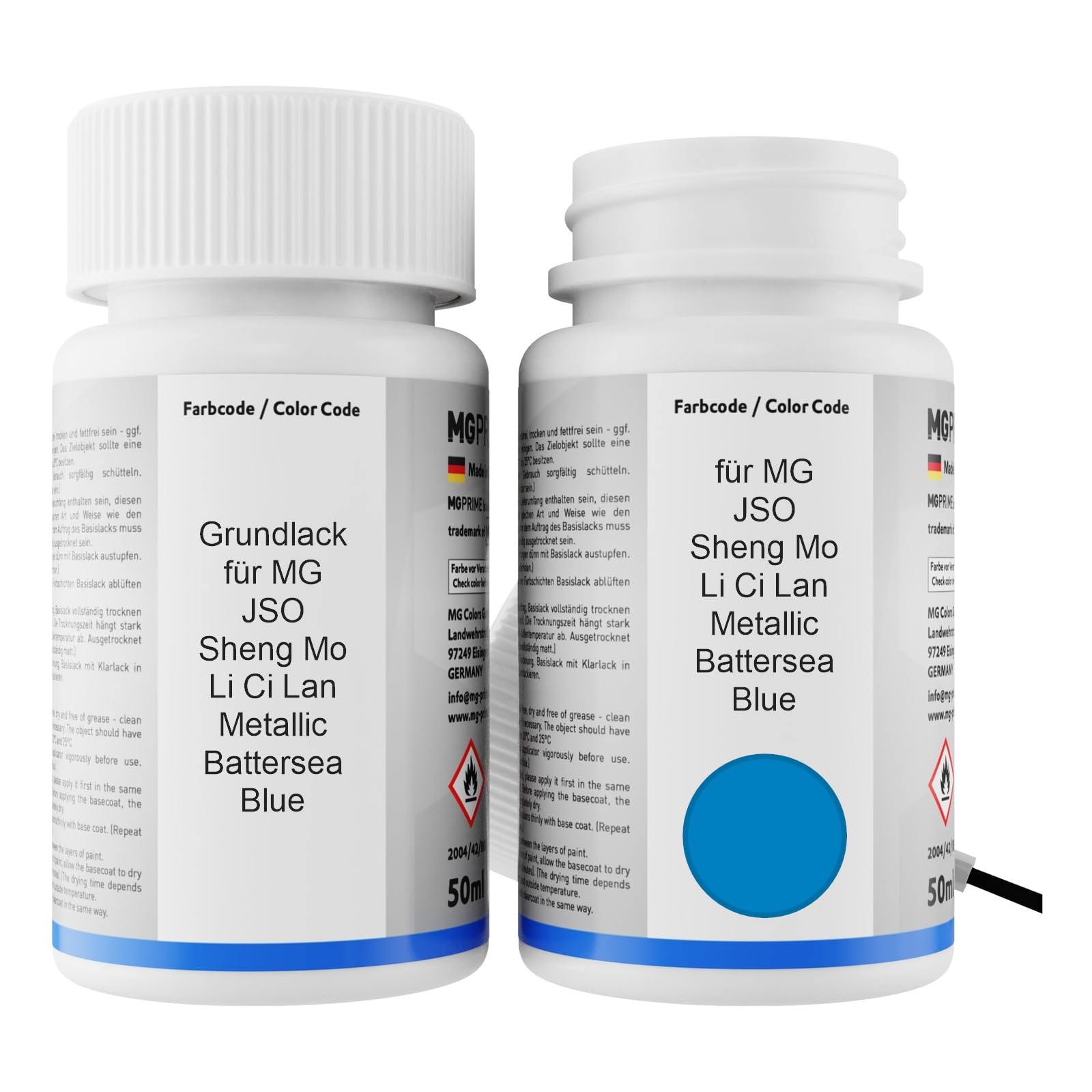 MG PRIME Kit di vernice per ritocchi per MG JSO Sheng Mo Li Ci Lan Metallic/Battersea Blue di base di vernice da 50 ml per flaconcino