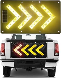 1 PC LED Magnetic Traffic Arrow Sign 18 x 33 Inch Arrow Banner Directional Traffic Guide Light Flashing Warning Sign for Indoor/Outdoor (Solar Energy)
