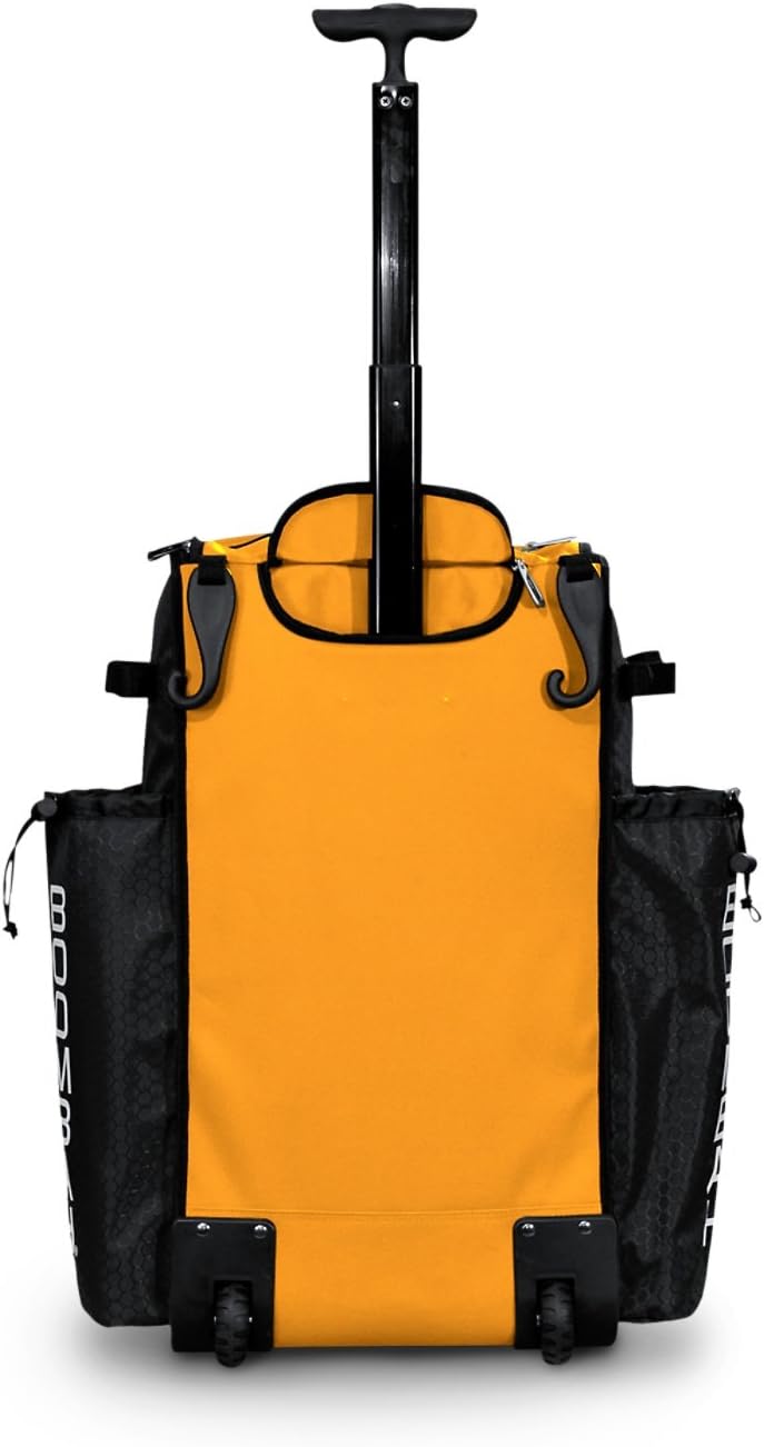 Boombah Rolling Superpack Baseball/Softball Gear Bag - 23-1/2" x 13-1/2" x 9-1/2" - Telescopic Handle and Holds 4 Bats - Wheeled Version