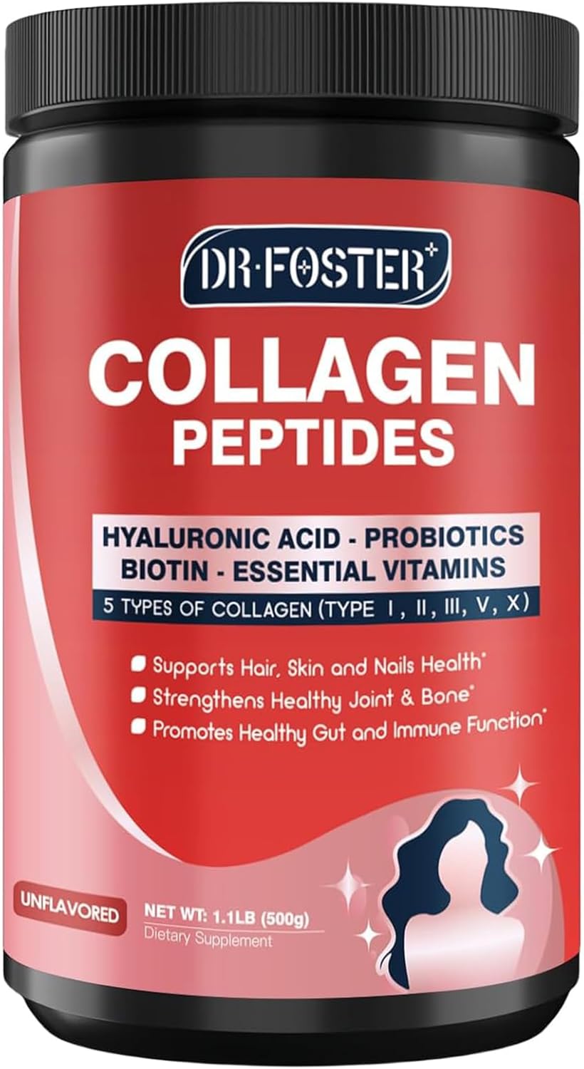 DRFOSTER Multi-Collagen-Peptide-Powder with...