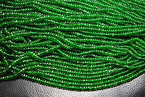 Diopside chromé en rondelles facettées de 3,5-4,5mm pour création de bijoux