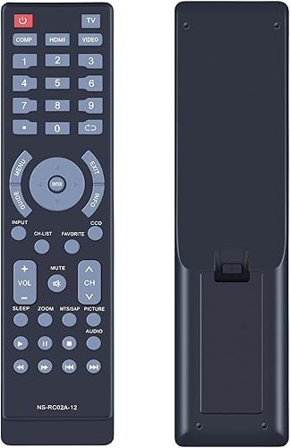 NS-RC02A-12 - Mando a distancia de repuesto compatible con Insignia LCD LED HDTV NS-15E720A12 NS-19E450A11 NS-19E720A12 NS-22E730A12 NS-24E730A12