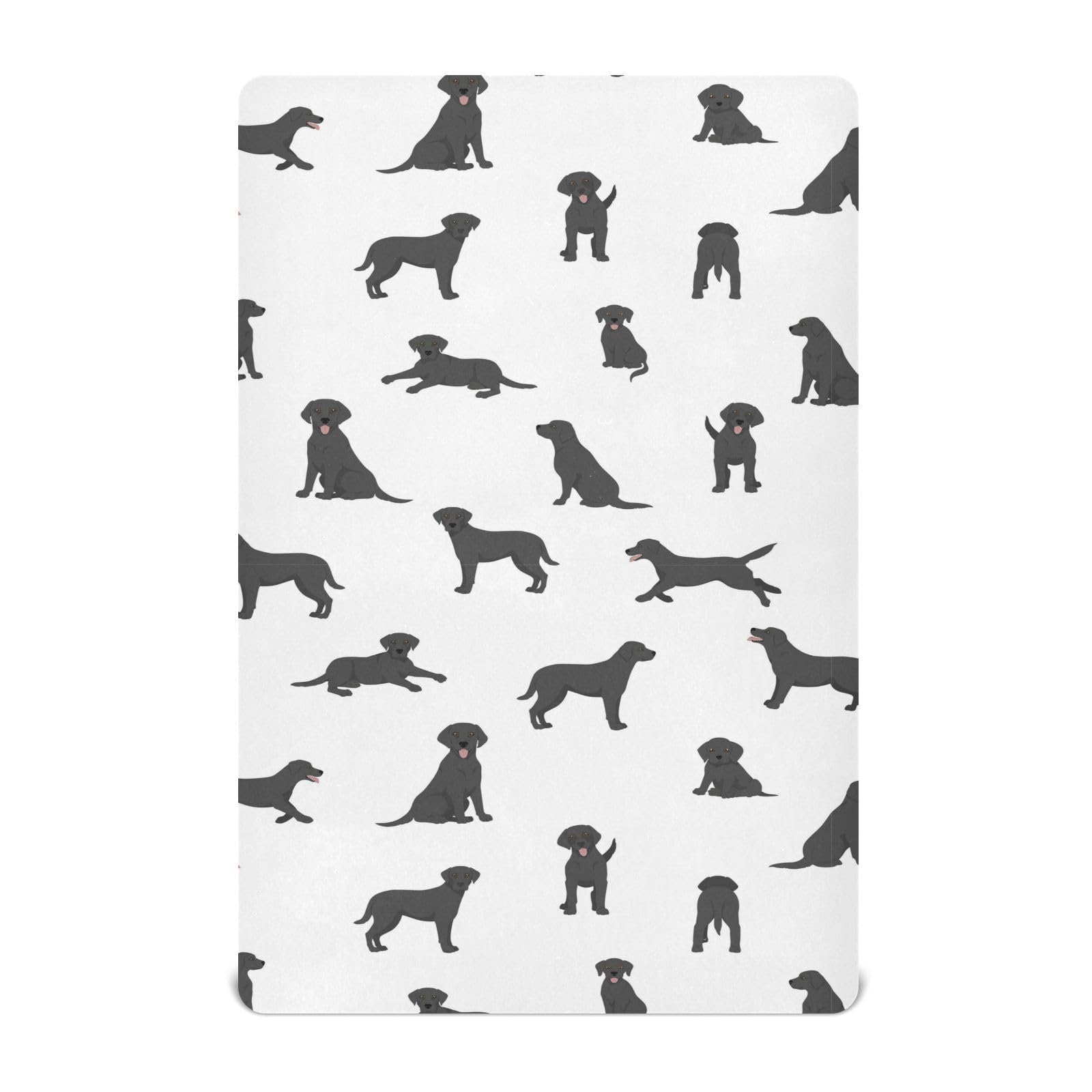 Crib Sheets for Boys Girl Labrador Retriever Breathable Mini Crib Mattress Sheets Fitted, Dogs Toddler Fitted Playard Sheet Fits Most Standard Baby mattresses 52 * 28 * 9In
