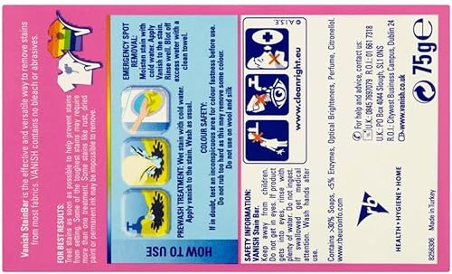 Vanish Fabric Stain Remover Pre-Treat Stain Bar, 75g, Pack of 2, Targeted Stain Action, Removes Tough Stains, Safe on Everyday Fabrics - Image 7