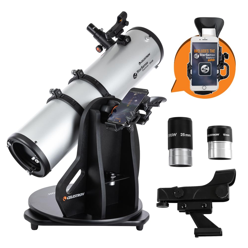 Celestron StarSense Explorer 150AZ App-Enabled Telescope – 150mm Tabletop Dobsonian with Smartphone Dock & StarSense App – iPhone & Android Compatible – Easy-to-Use for Beginners