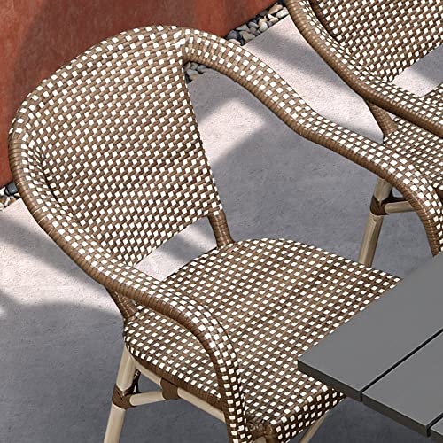Purple Leaf 11 Pieces Patio Furniture Set Outdoor Dining Set With Modern Aluminum Table And 10 Wicker Armchairs For Garden Deck Brown Patio Dining And Chair Set #TOP1