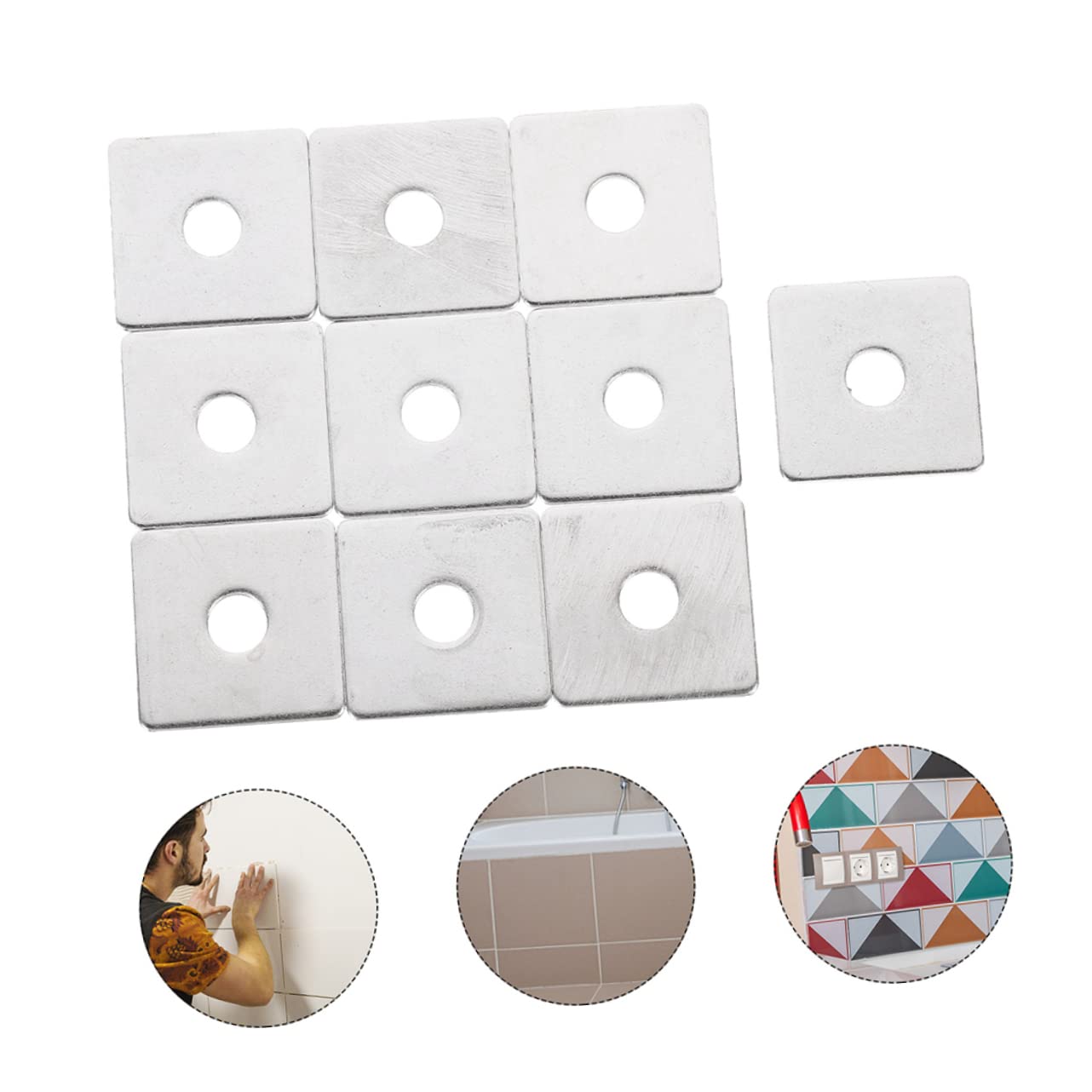 Stainless Steel Square Washers 10pcs Square Flat Washers for Automotive Industrial Use