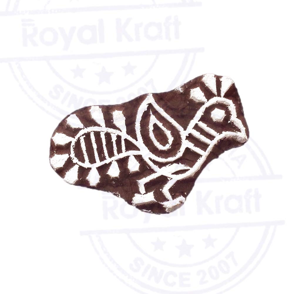 Royal Kraft Pavone Stampa Blocchi Timbro - Fai-da-Te Tessuto Tessile Carta Argilla Ceramica Blocco Stampa Timbri TDtag028