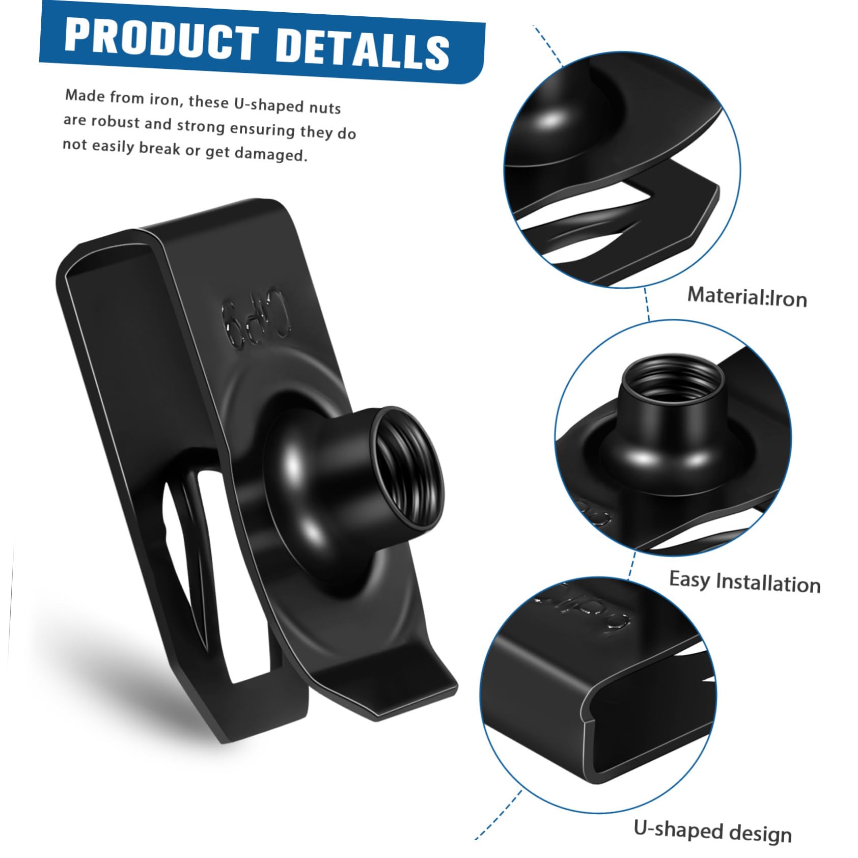 HOMSFOU 40piezas Clips De Metal Para Automóviles Tuercas De Clip Resistente Para Guardabarros y Parachoques Instalación Rápida y